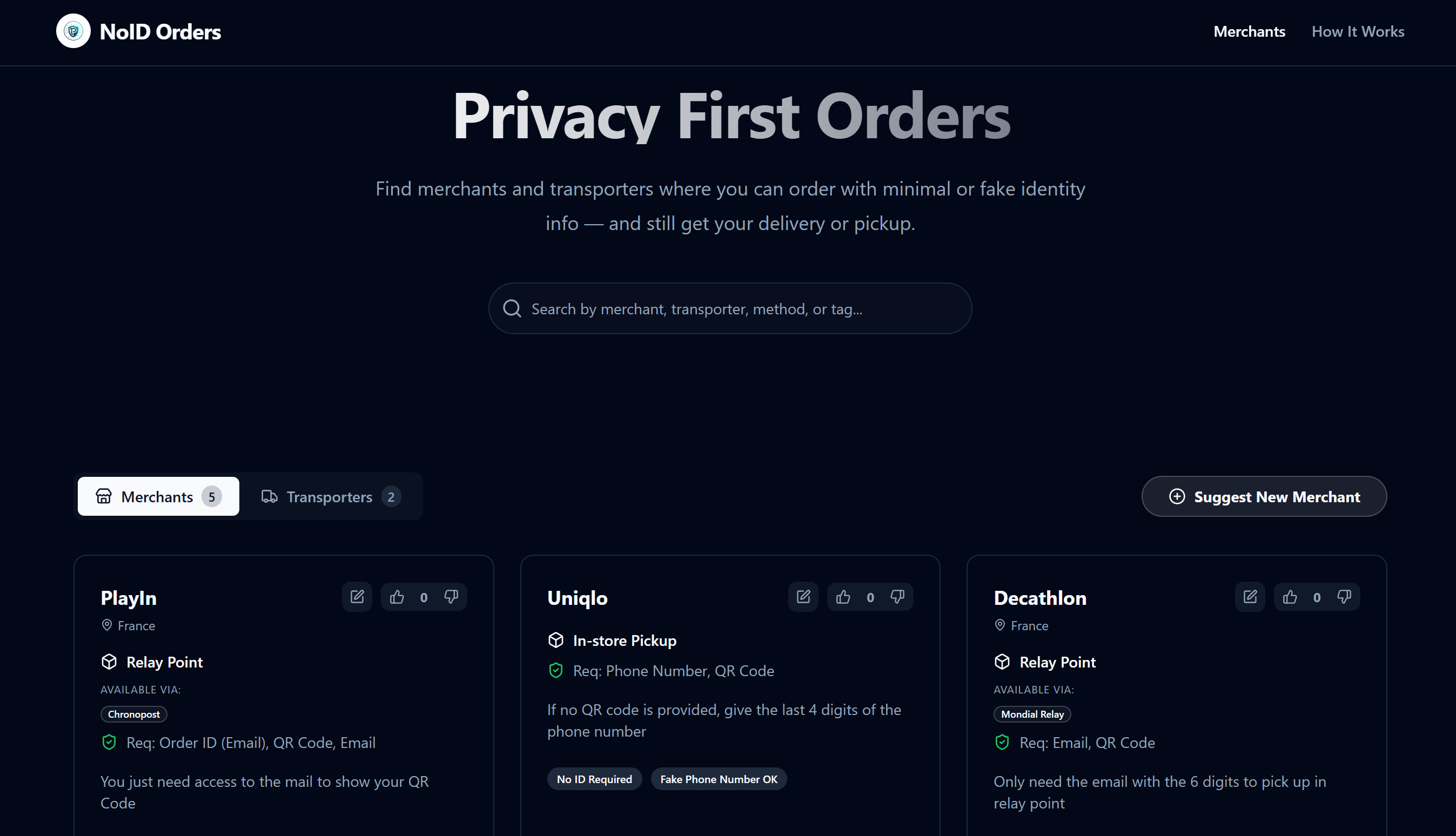 No Id Orders
